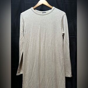 Bleusalt Long Sleeve Crew Dress Cream Malibu Maxi Minimalist Bodycon Cozy